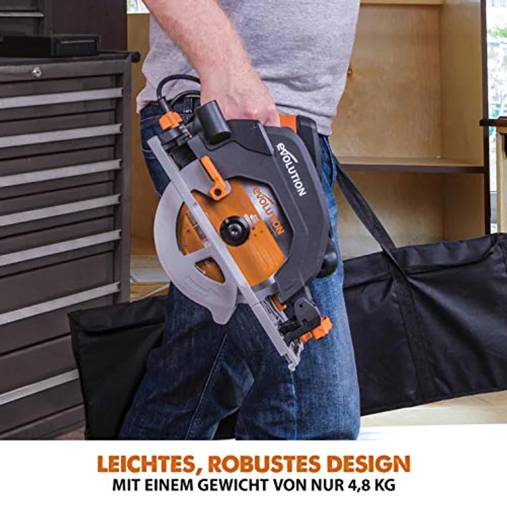 Evolution Power Tools R185CCSX Mehrzweck-Kreissäge kompatibel mit Führungsschienen (Kombi-Paket 1020 mm Schiene inbegriffen, 185 mm, 230 V) – Bild 21
