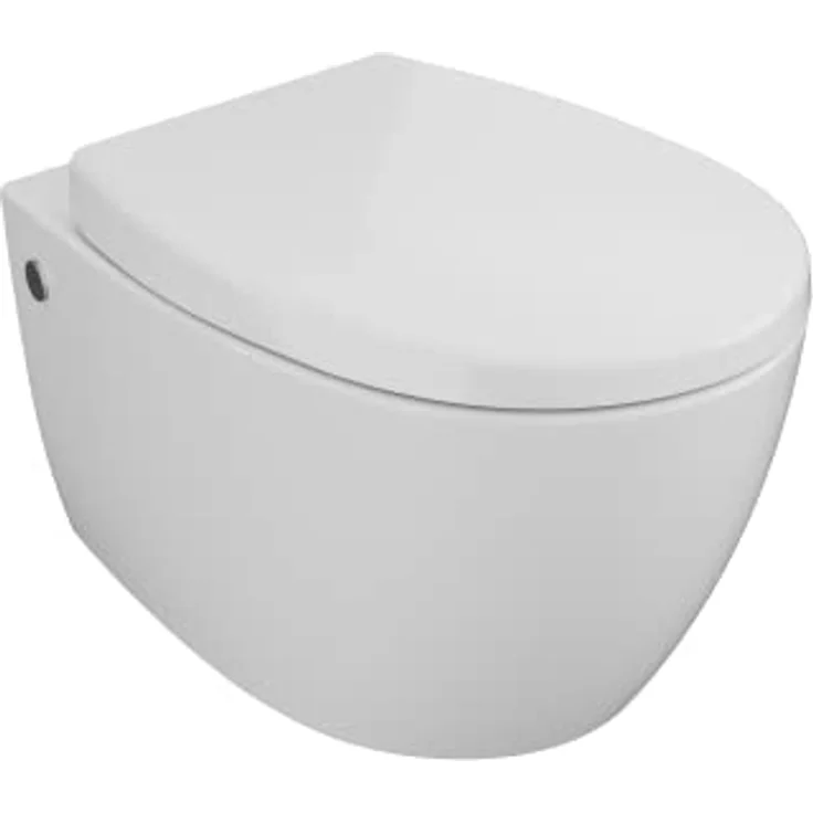 Aqua Bagno | Spülrandloses Hänge-WC mit Softclose Sitz aus Duroplast, weiße Keramik Toilette, Tiefspüler | 51 cm lang – Bild 1