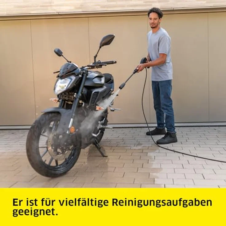 Kärcher Hochdruckreiniger K 3 FJ Home, Hochdruckschlauch 6m, Vario Power-Strahlrohr (VPS), Dreckfräser mit rotierendem Punktstrahl, inkl. Home Kit, blau – Bild 4