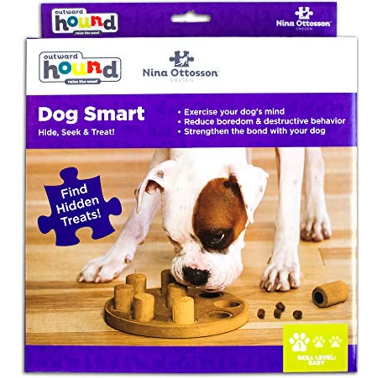 Outward Hound Nina Ottosson by Dog Smart Tan Composite Interactive Treat Puzzle Dog Toy – Bild 2