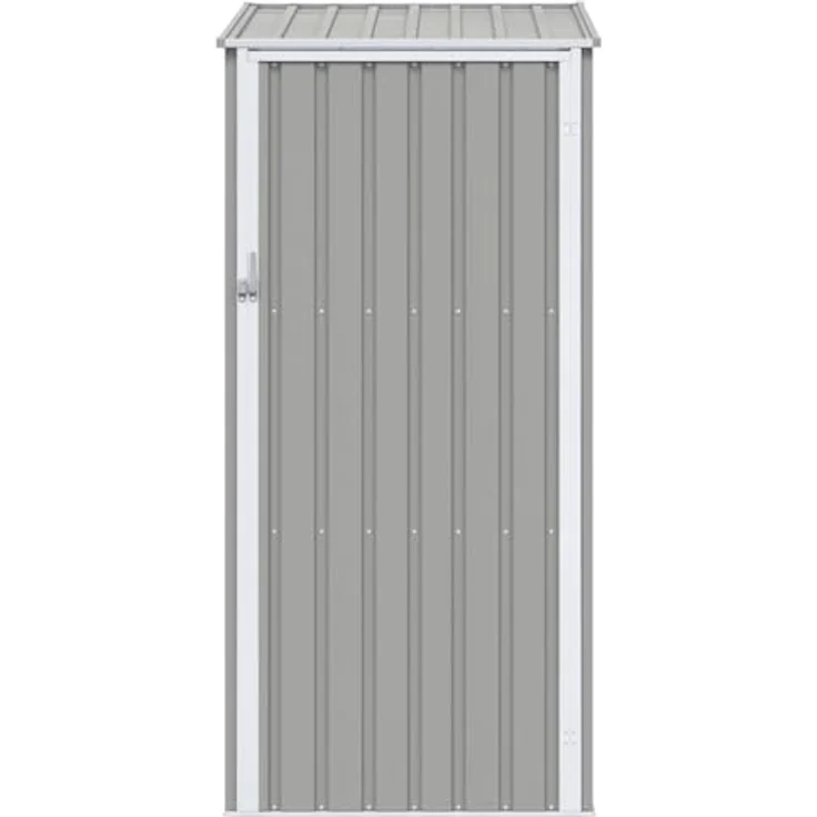 vidaXL Gerätehaus Grau 87x98x159 cm Verzinkter Stahl, ideal zur Aufbewahrung von Gartenwerkzeugen und -möbeln – Bild 4