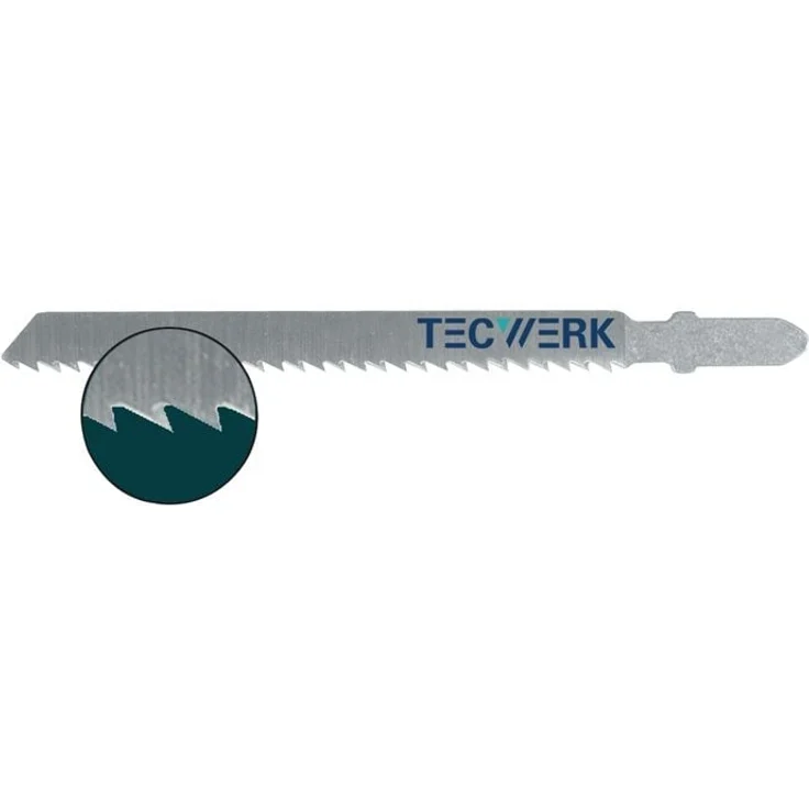 NORDWEST TECWERK Stichsägeblatt, 100mm Länge, 2,5mm Zahnteilung, 1,45mm Stärke, HCS, 25 Stück/Karte