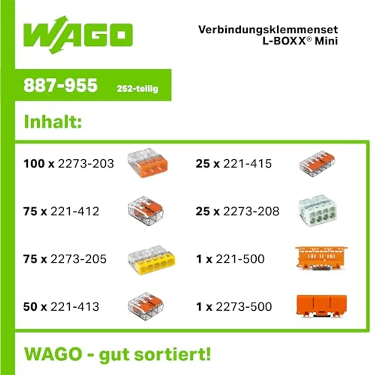 Original WAGO Verbindungsklemmenset 887-955 - L-BOXX Mini - Serien 221, 2273 – Bild 2