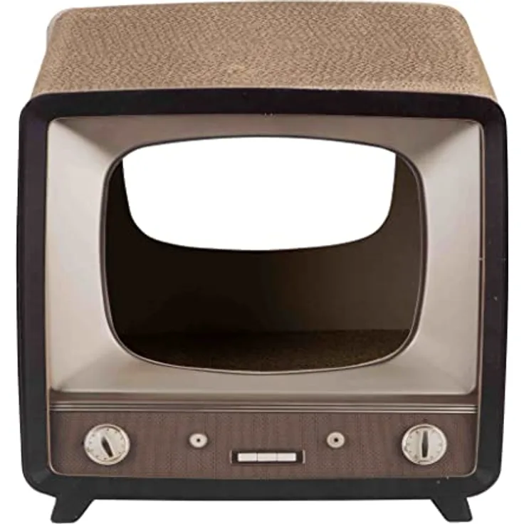 District 70 TELLY, Kratzbaum in Form eines Retro-Fernsehers, nachhaltige Wellpappe, 39 x 27 x 37 cm - Preisvergleich