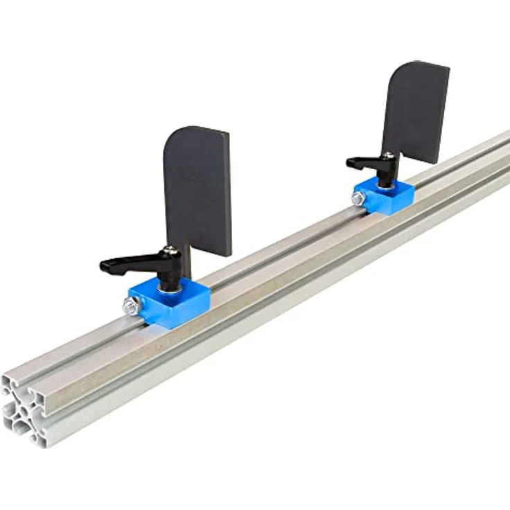 SCHMIDT systemprofile Längenanschlag C 2m Aluminium-Profil Säge-Anschlag Links-Rechts Maßband 2x Ablängklappe – Bild 2