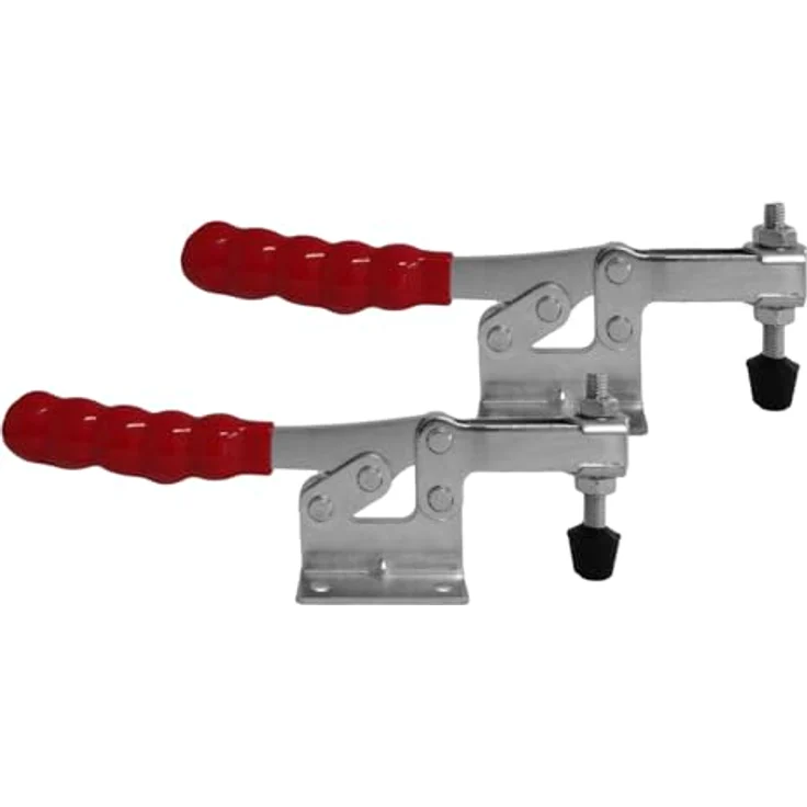 SO-TECH Kniehebelspanner, Kniehebelklemme mit Haltekraft bis zu 227 kg, 2 Stück, rot – Bild 1