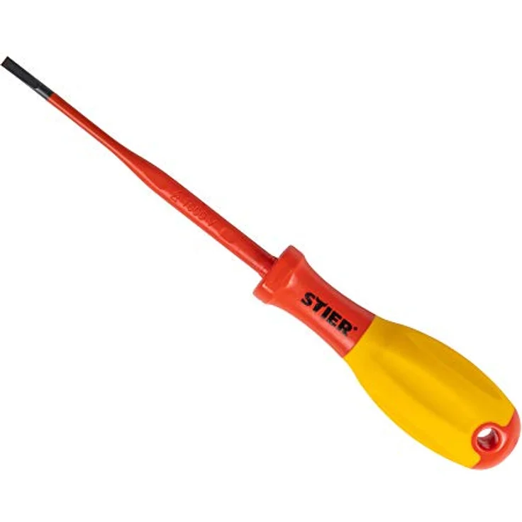 STIER Schlitz-Schraubendreher slimVDE+ 4,0 x 0,8 mm, BlackTip-Spitzen, 3K-Kraft-Griff – Bild 1