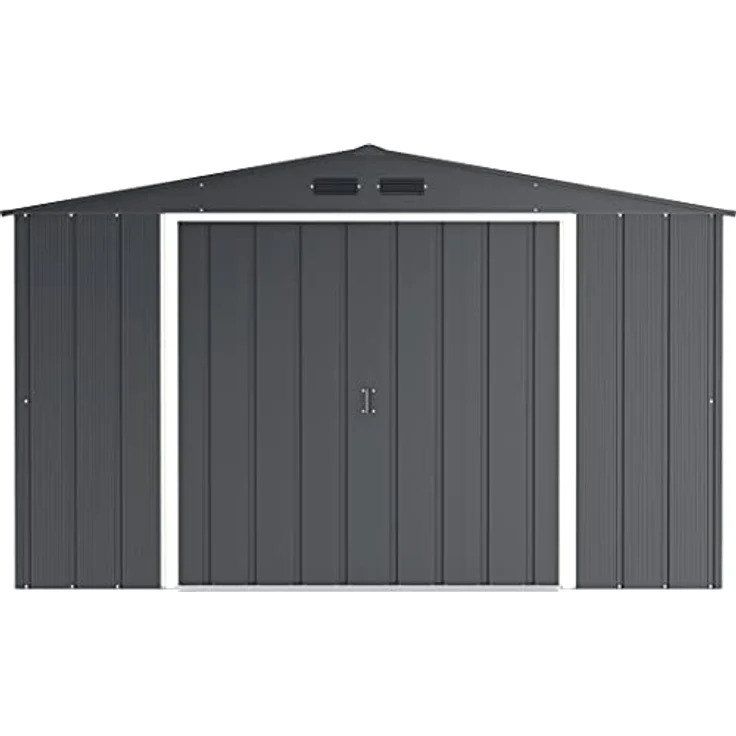 Duramax ECO 10 x 10 (9.16 m²) Metallgerätehaus, feuerverzinktes Metall gerätehaus - Geräteschuppen, verstärkte Dachkonstruktion, wartungsfreier und wetterfester Metallschuppen, Anthrazit – Bild 5