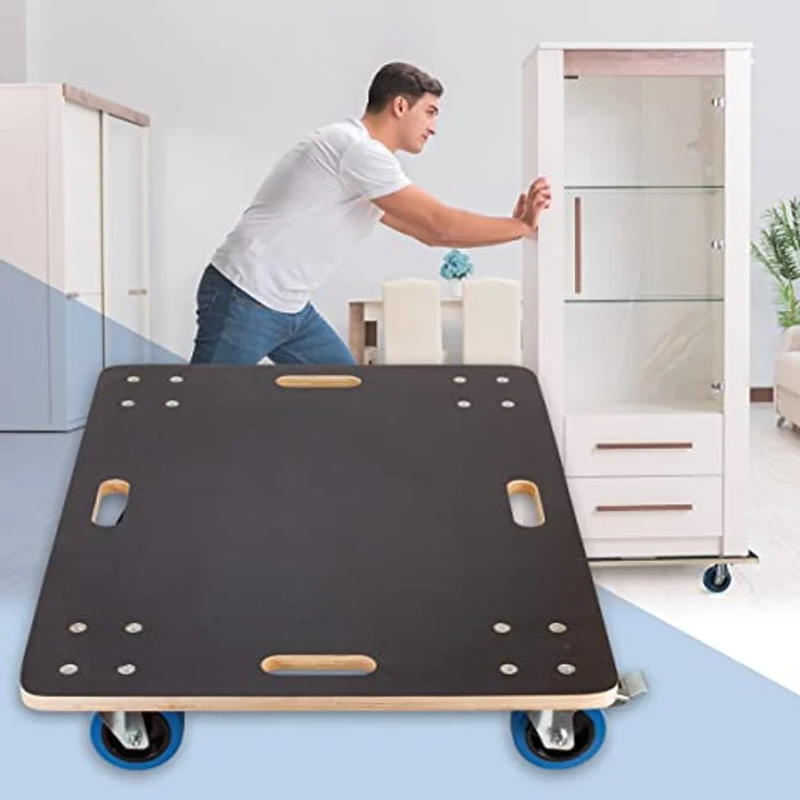 ecd germany Transportroller mit 2x Feststellbremse, 60x80 cm, belastbar bis 800 kg – Bild 3