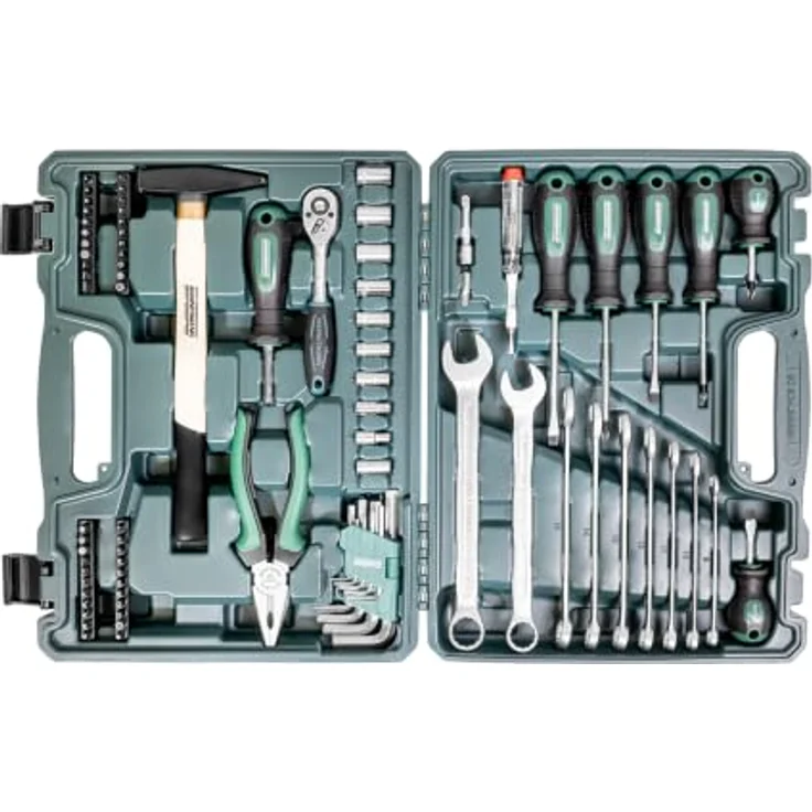 Brüder Mannesmann Werkzeugsatz 85-teilig, Ratschen, Steckschlüssel und Bits im stabilen Kunststoffkoffer für Haushalt, Werkstatt und Kfz-Reparatur, M29081 – Bild 3