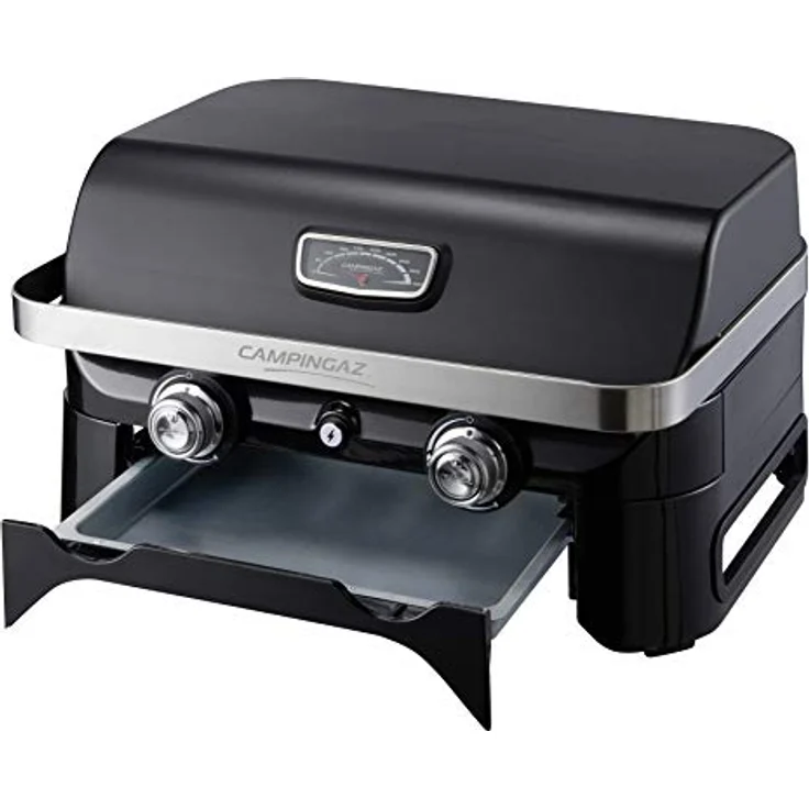 Campingaz Attitude 2100 LX Gasgrill Tragbarer Tischgrill mit 2 Stahlbrennern, 5 kW Leistung, Camping Gasgrill mit Deckel, Thermometer und Gusseisengrill, 2000038741 – Bild 4