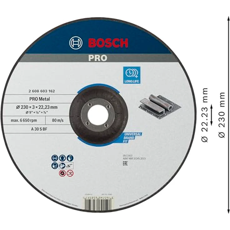 Bosch Trennscheibe Zündkabel Standard For Metal A 30 S BF 22,23 mm 3,0 mm, grau, 2608603162 – Bild 2