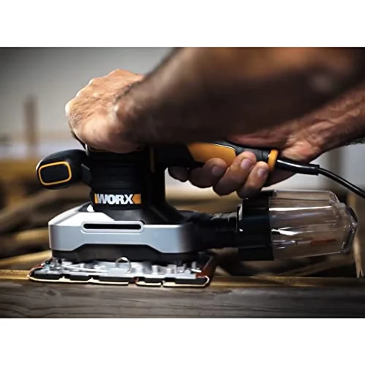 Worx WX642.1 Schwingschleifer Elektrisches Profi Schleifwerkzeug mit 270W Inkl. Schleifpapier & Koffer Größe: 187 x 90 cm – Bild 7