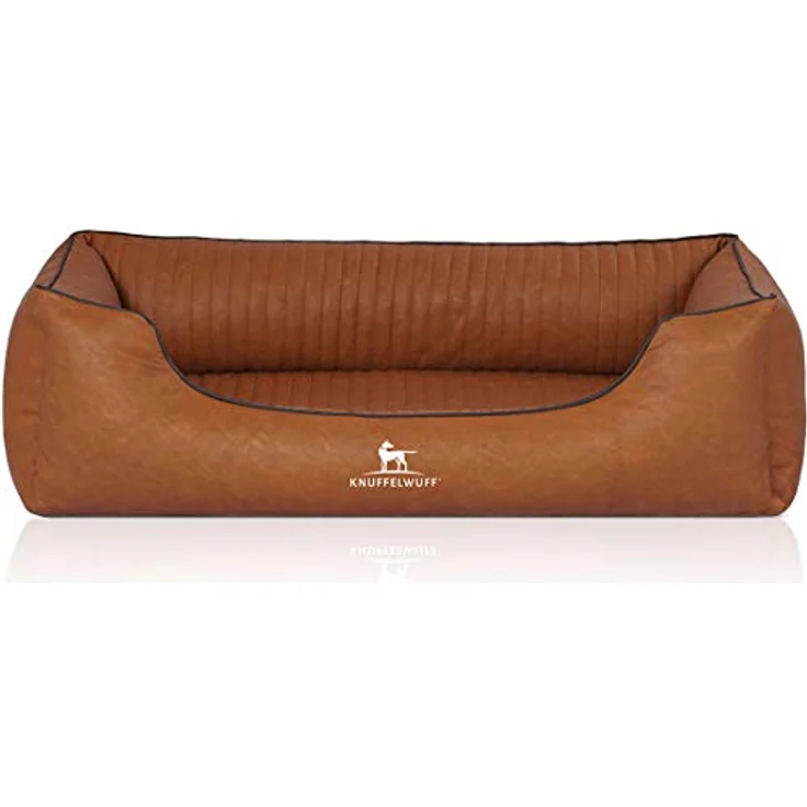 Knuffelwuff Orthopädisches Hundebett Chesapeake, XXL 120 x 85 cm, marmoriertes Kunstleder Rusty, abnehmbarer Bezug, leicht zu reinigen, für große, mittelgroße und kleine Hunde – Bild 2
