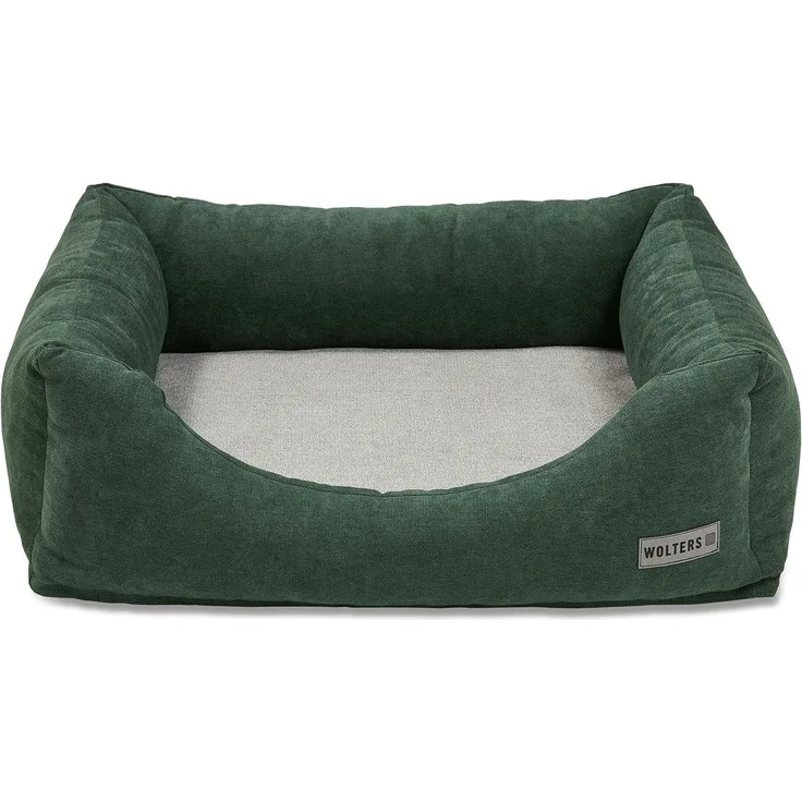 Wolters Tierbett Classic Hundelounge dunkelgrün, Hundebett mit hohen Seitenrändern und weichen Bezügen