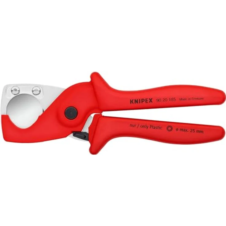 Knipex 90 20 185 SB, Schlauch- und Schutzrohrschneider für Kunststoffrohre bis Ø 25 mm, glasfaserverstärkter Kunststoffkörper – Bild 1