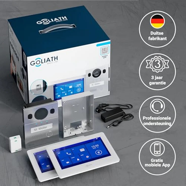 Goliath Intercom Basic Line 2-Draht Video-Türsprechanlage mit 7 Zoll Touchscreen, FullHD, App-Anbindung, Weiß/Silber – Bild 5