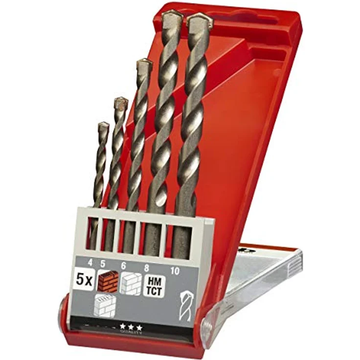 kwb Steinbohrer und Betonhohrer-Set – Werkzeug-Box, 5-teilig (Bohrer füt Stein und Beton für alle Dreh- und Schlagbohrmaschinen) – Bild 2