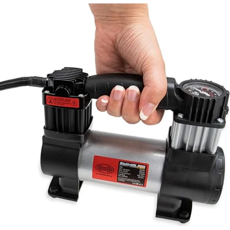 HEYNER® Auto Kompressor elektrische Luftpumpe minikompressor 10 bar 12V LED Beleuchtung – Bild 4