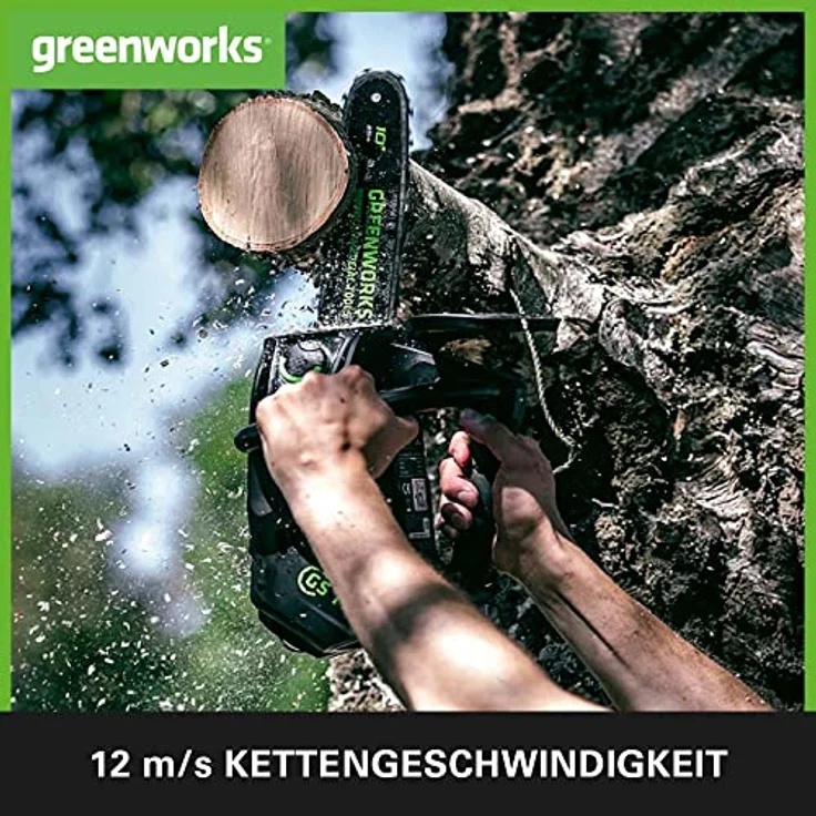 Greenworks 40V Akku-Kettensäge 25cm mit Top Handle bürstenloser Motor (ohne Akku und Ladegerät) - 2003807 - nur zugelassen für gewerbliche Anwender mit Spezialausbildung – Bild 3