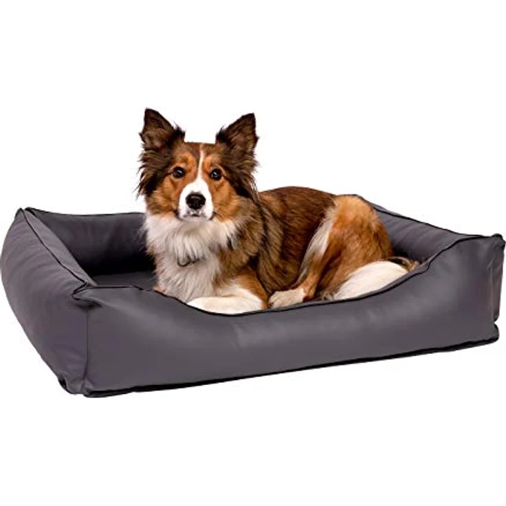 CopcoPet Hundebett Paco Kunstleder Braun, Größe L ca. 90 x 70 cm - Robust, geruchsneutral, wasserabweisend – Bild 3