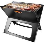 Martom GARTENGRILL, Holzkohlegrill TRAGBARER FALTBARER TOURISTENKOFFER AUS HOLZKOHL, CAMPING, Edelstahl Koffer-Grill für Camping & Ausflüge, Grills für Outdoor Party, klein und tragbar, Camping (TG71415)