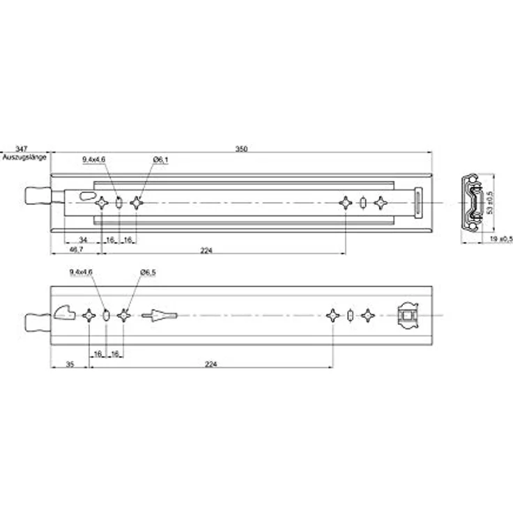 SOTECH Schwerlastauszug KV2-100-H53-L350-LC, 350 mm, bis 100 kg, mit Lock-In/Lock-Out Einrastfunktion – Bild 6