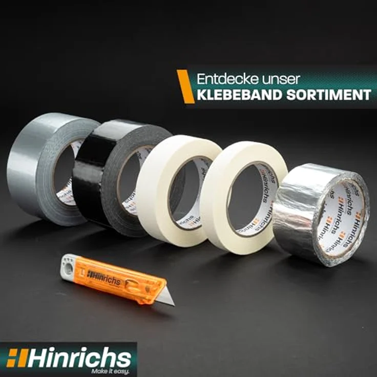 Hinrichs 4 x Kreppband - 3 Rollen 50 m x 30 mm plus 1 Rolle 50 m x 20 mm – Malerkrepp für sauberes Abkleben der Abdeckfolie bei Malerarbeiten – Bild 8