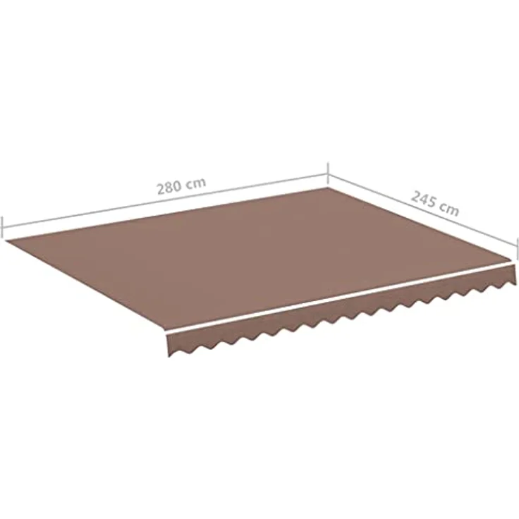 DELUKE® Markisenbespannung Markisenstoff Wasserabweisend Reißfest | Braun, für 300x250cm Rahmen | Markise mit Volant – Bild 2