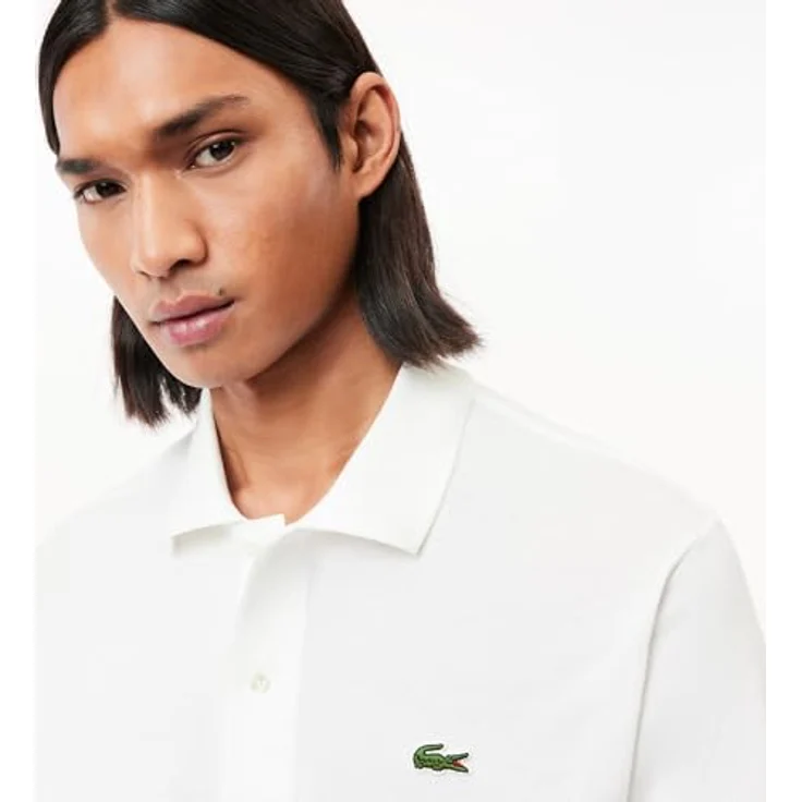 Lacoste Poloshirt Herren Poloshirt CLASSIC FIT, atmungsaktives Baumwollpiqué, perlmuttartige Knöpfe, blau – Bild 4