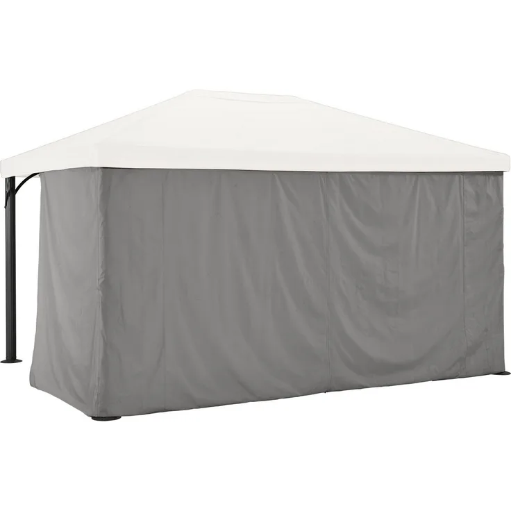 KONIFERA Pavillonseitenteil Murano, grau, 2er Set für Pavillon 300x400 cm aus Polyester, selbstmontierbar