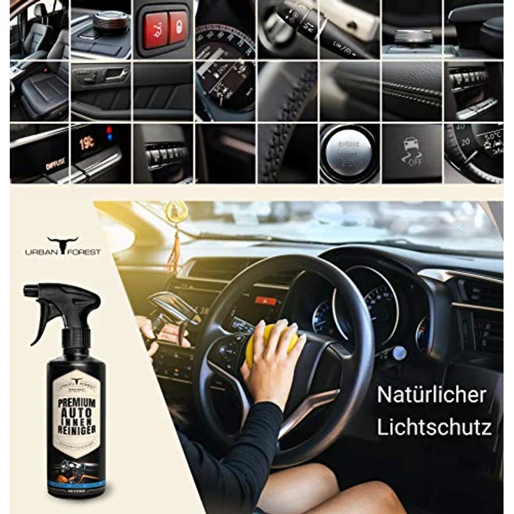URBAN FOREST Premium Auto Innenraumreiniger, 500ml Cockpitpflege mit Avocado-Öl, antistatisch & frischem Duft – Bild 4