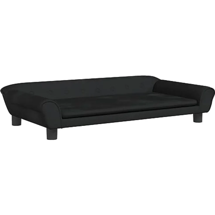 vidaXL Hundebett Schwarz 100x50x21 cm Samt – Bild 1