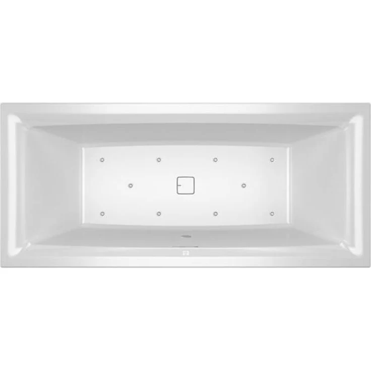 Riho Still Square Badewanne, rechteckig mit Ablage, links, Air-System, Einbautechnik