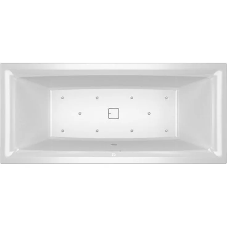 Riho Still Square Badewanne, rechteckig mit Ablage, links, Air-System, Einbautechnik