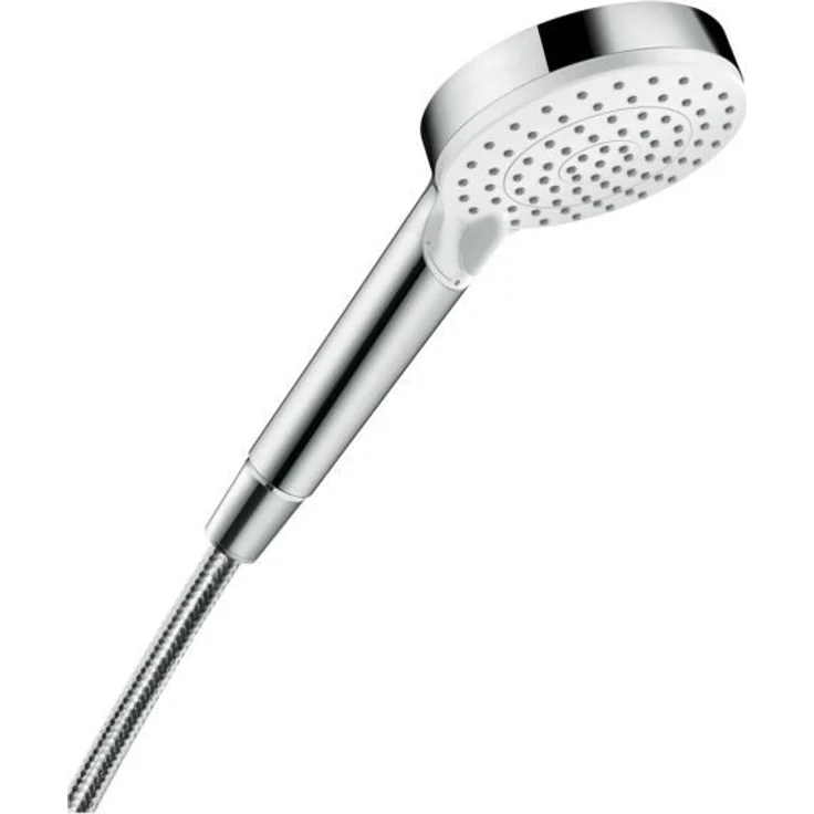 hansgrohe Crometta Vario Handbrause 26336400, weiss-chrom, Strahlartenumstellung, 6l/min, für Durchlauferhitzer geeignet – Bild 1