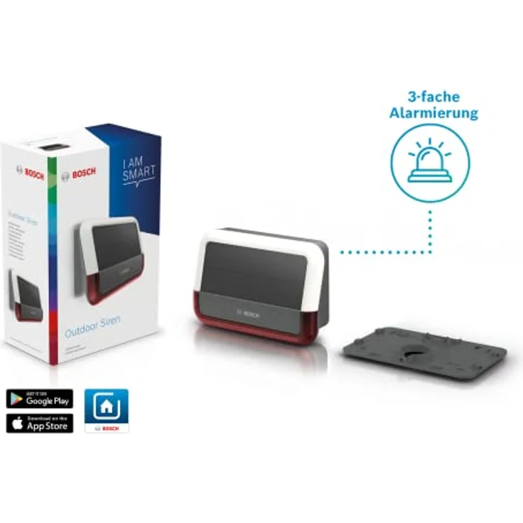BOSCH Smart Home Außensirene Alarmsirene mit Solarpanel und Backup-Batterie, rot – Bild 6