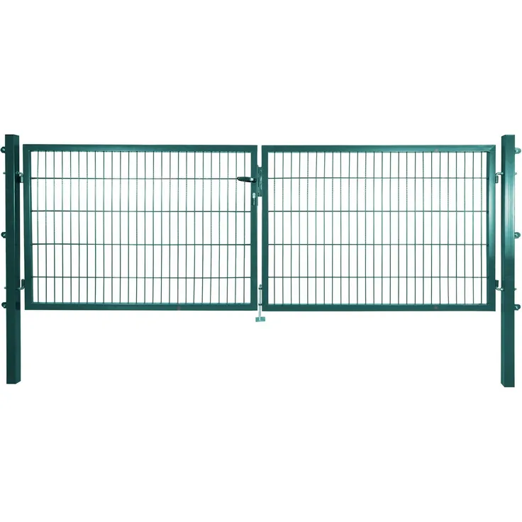 Arvotec Zaundoppeltür ESSENTIAL, Breite: 300 cm, Höhe: 80 - 200 cm, zum Einbetonieren, verzinktes Metall in Vierkantrahmen