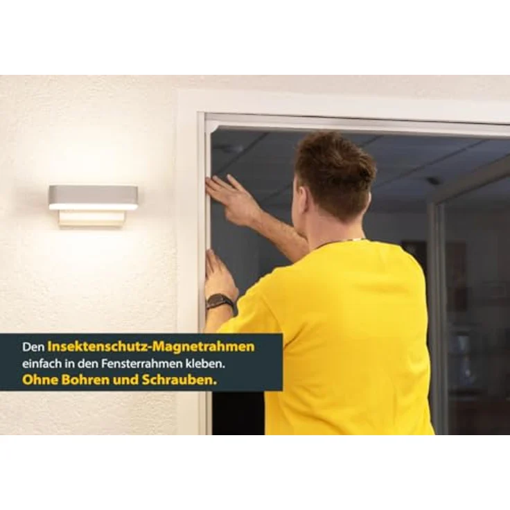 Schellenberg Fliegengitter-Magnetrahmen mit Fiberglasgewebe, zwei Farben, was... 120x120 - Weiß - Schellenberg – Bild 3