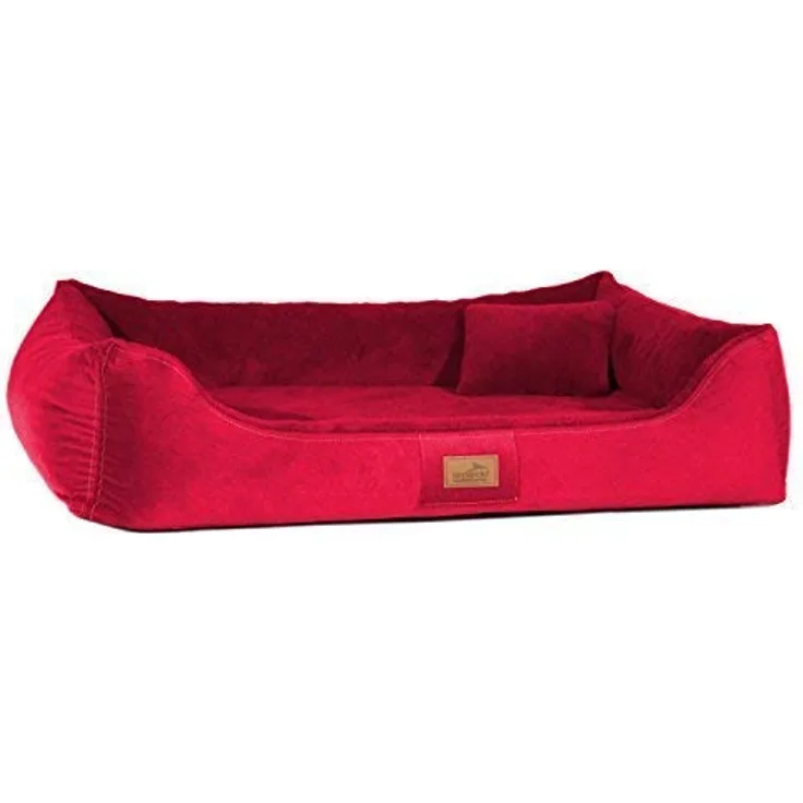 tierlando® Ultraweiches orthopädisches Hundebett Floyd High-Tech Velours/Plüsch (FYD4 | 100 x 75 cm, 01 | Braun)