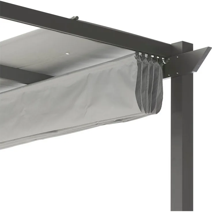 Leco Pavillon-Ersatzdach lichtgrau, 2-teiliges Dachtextil inkl. Schutzdach für 4x3 m Pergola, 180 g/m², wetterbeständiges 100% Polyestergewebe