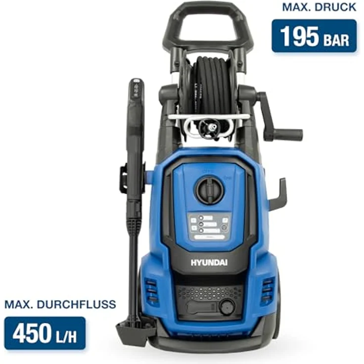 Hyundai Hochdruckreiniger HPW2400CRE, 2400W, max. 195 bar, EL.-Control, 10m Schlauch, rotierende Turbodüse, Seifenflasche – Bild 2
