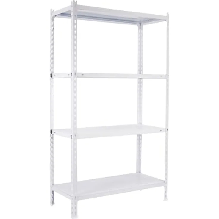 Simonrack Simonclick Metallregal Ecoclick Plus, Steckregal in Weiß, H 150 x B 100 x T 50 cm, 4 Böden, Traglast 70 kg pro Boden