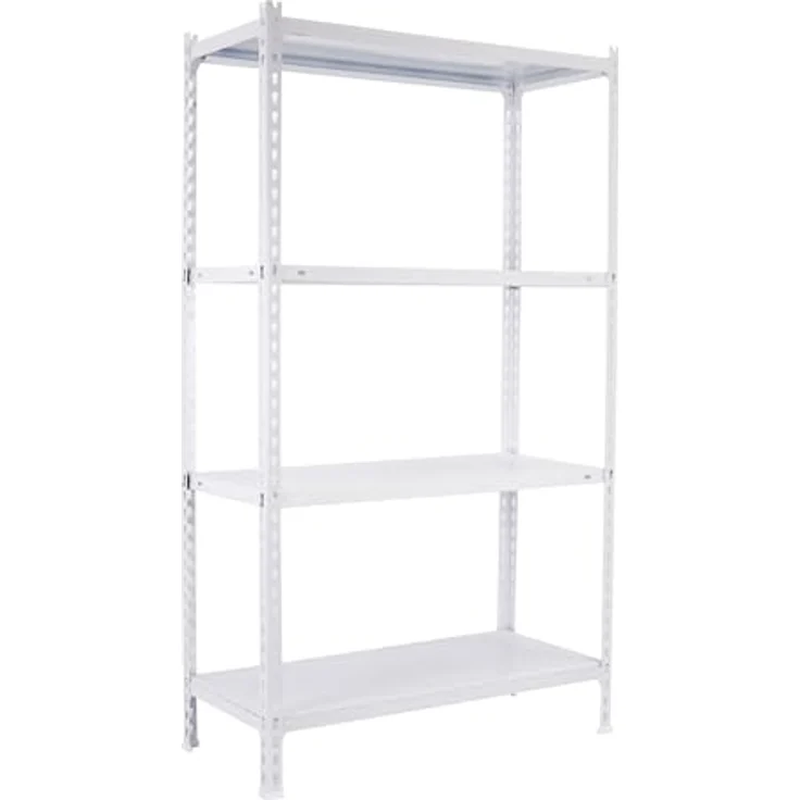 Simonrack Simonclick Metallregal Ecoclick Plus, Steckregal in Weiß, H 150 x B 100 x T 50 cm, 4 Böden, Traglast 70 kg pro Boden – Bild 1