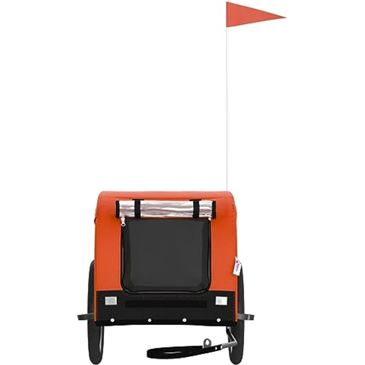 vidaXL Fahrradanhänger Hunde Orange und Schwarz Oxford-Gewebe & Eisen – Bild 3