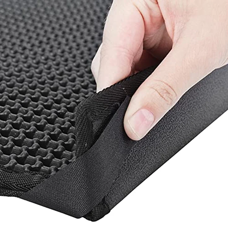 Petigi Katzentoilette Katzenklo Matte Katzenstreu Unterleger Katzenmatte (60x46cm) mit Rand - Hochwertige Unterlage, wasserabweisend, mit Wabenmuster (Schwarz) – Bild 5
