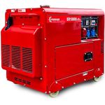 DEKO VERTRIEB BAYERN Premium Diesel Stromerzeuger 10kW, E-Start Generator mit 296ccm, 2x220V-1x380V, inkl. Batterie, 2025 Modell