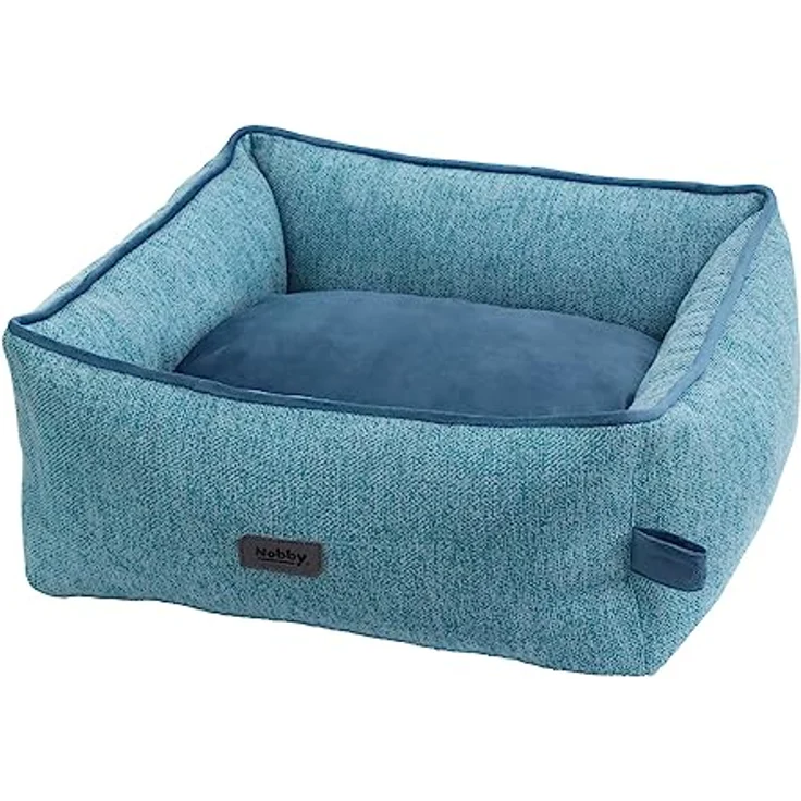 Nobby 61916 Komfortbett eckig LINOU blau mit Wendekissen, waschbar bis 30°C – Bild 2