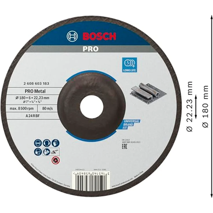 Bosch Professional 2608603183 Schruppscheibe für Metall gekröpft 180x6mm, 180 mm - Preisvergleich – Bild 3