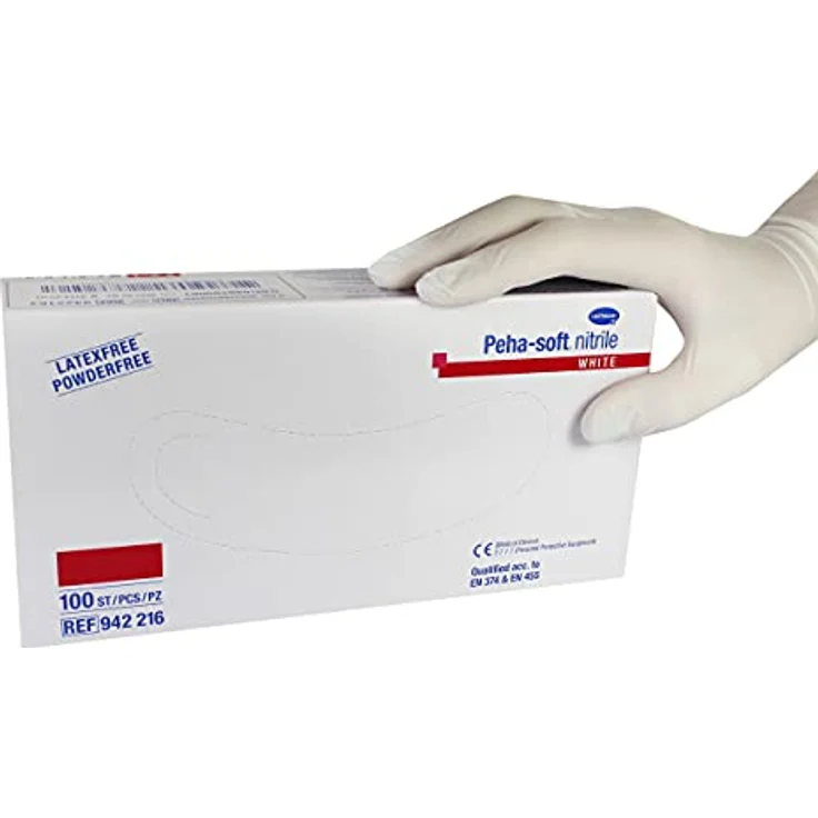 Hartmann Peha Soft Handschuhe, weiß, L 8-9, 100 Stück – Bild 1